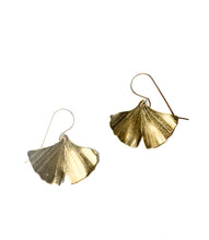Load image into Gallery viewer, Ginkgo Earrings in Brass