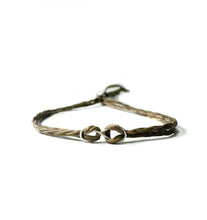 Load image into Gallery viewer, Leather anklet with infinity symbol in silver