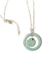 Load image into Gallery viewer, Turquoise and navy necklace on sterling silver chain