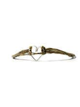 Load image into Gallery viewer, Leather anklet with heart symbol in silver