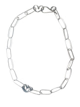 Load image into Gallery viewer, Handmade paperclip necklace with a heart in a soft patina