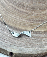 Load image into Gallery viewer, Sterling silver necklace with a center piece twisted like a ribbon