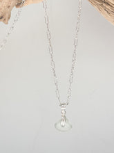Load image into Gallery viewer, Tiny Sea glass pendant necklace on a sterling silver chain