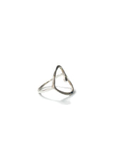 Load image into Gallery viewer, Silver ring with a sideways heart 93.5