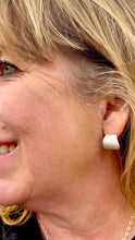 Load image into Gallery viewer, Wide hoop huggie earrings in sterling