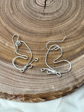 Load image into Gallery viewer, butterfly line art earrings in sterling silver