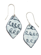 Load image into Gallery viewer, Black and white statement earrings with looping design