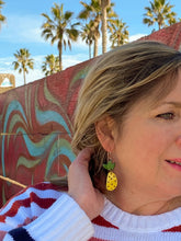 Load image into Gallery viewer, Pineapple statement earrings handmade