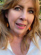 Load image into Gallery viewer, elliptical shaped earrings in orange