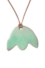 Load image into Gallery viewer, Turquoise enamel necklace on a leather cord