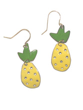 Load image into Gallery viewer, Bold pineapple earrings yellow and green