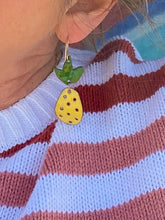 Load image into Gallery viewer, Bright Yellow Pineapple Shaped Earrings
