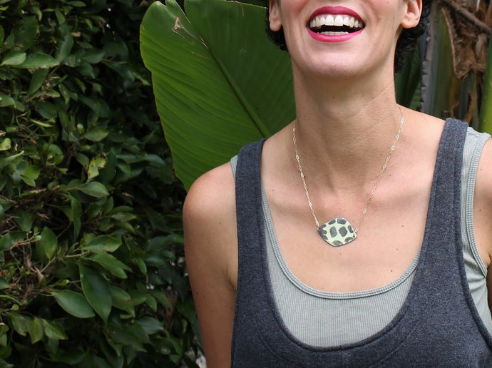 Easy to Wear Artisan Necklace in Gray and Soft White