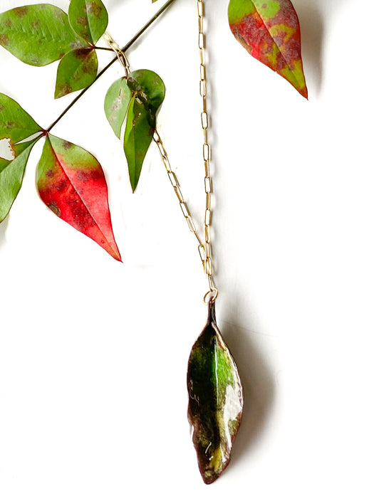 Go from Spring to Fall with a Botanically-Inspired Enameled Leaf Necklace