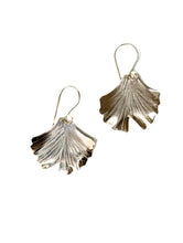 Load image into Gallery viewer, Ginkgo Leaf Shaped earrings in Argentium silver
