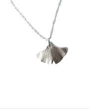 Load image into Gallery viewer, Ginkgo leaf necklace in sterling silver
