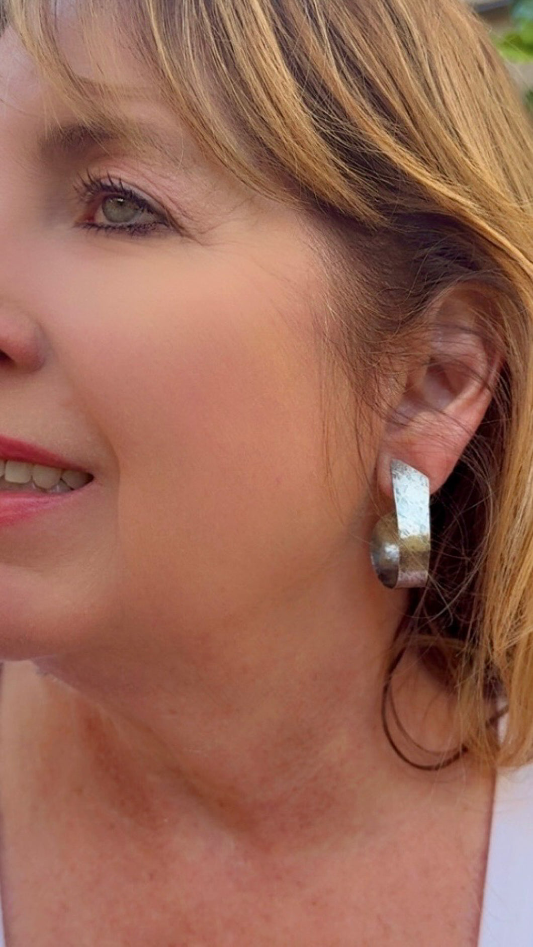 Sterling earrings a J shape