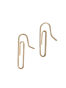 Paperclip earrings in 14 k gold filled