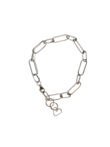 Paperclip anklet in argentium silver