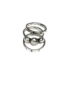 Stack of 3 pinky rings in sterling