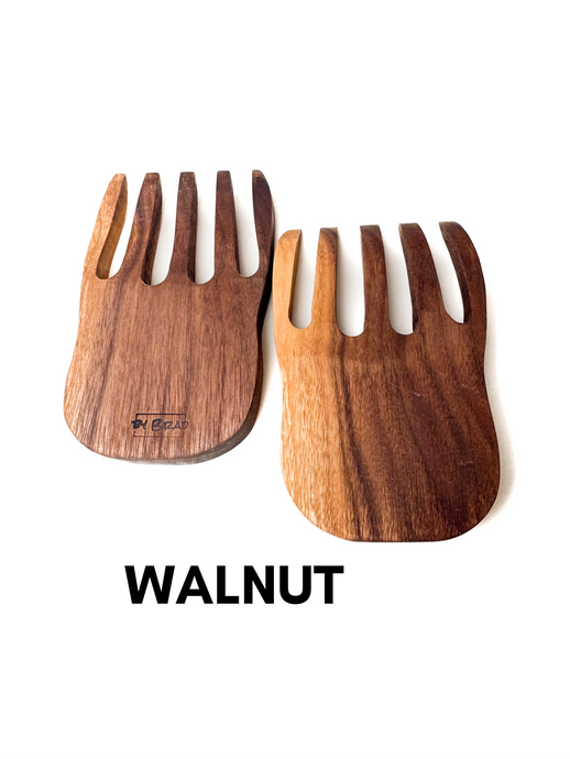 Handcrafted salad claws in walnut
