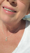 Load image into Gallery viewer, Aqua sea glass pendant tiny on sterling silver chain
