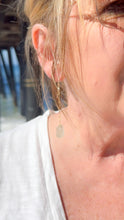 Load image into Gallery viewer, Single drop sea glass earrings gold filled chain
