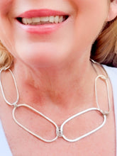 Load image into Gallery viewer, Oversized paperclip necklace in sterling silver
