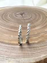 Load image into Gallery viewer, Twisted Silver Hoop earrings in Argentium
