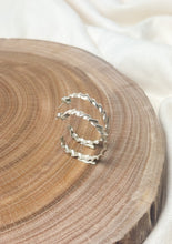 Load image into Gallery viewer, Twisted Silver Hoop earrings in Argentium

