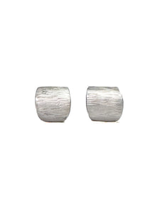 wide hoop huggie earrings in sterling