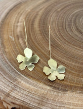Load image into Gallery viewer, Floral earrings on a wooden surface
