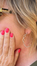 Load image into Gallery viewer, Chain link style hoop earrings on a woman
