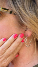 Load image into Gallery viewer, chain link style earring in sterling silver medium size on a woman
