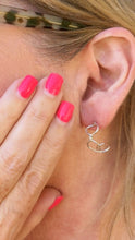 Load image into Gallery viewer, chain link style earrings in sterling silver small size on a woman
