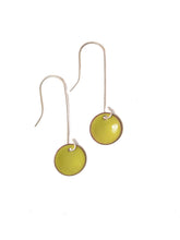 Load image into Gallery viewer, Circle drop earrings in apple green
