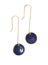 Load image into Gallery viewer, Circle drop earrings in Navy
