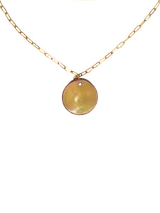 Enamel Circle Necklace in gold color