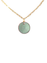 Load image into Gallery viewer, Circular pendant necklace in turquoise enamel
