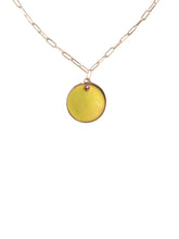 Load image into Gallery viewer, Apple Green circular pendant necklace 
