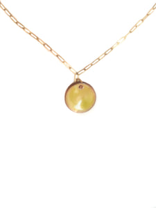 Enamel circle necklace in gold color