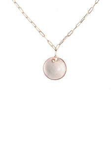 White circular pendant necklace 