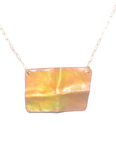 Load image into Gallery viewer, Bold rectangular necklace in gold and green
