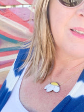 Load image into Gallery viewer, Daisy statement necklace yellow and white
