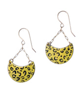 Load image into Gallery viewer, Half moon shaped earrings with leopard spots
