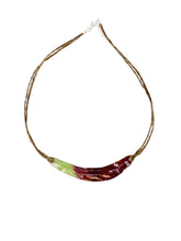 Load image into Gallery viewer, Large leaf choker in burgundy with a leather cord
