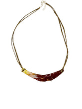 Load image into Gallery viewer, Large leaf choker in coco with a adjustable leather cord
