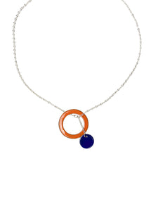 Interplay Necklace in Orange & Blue