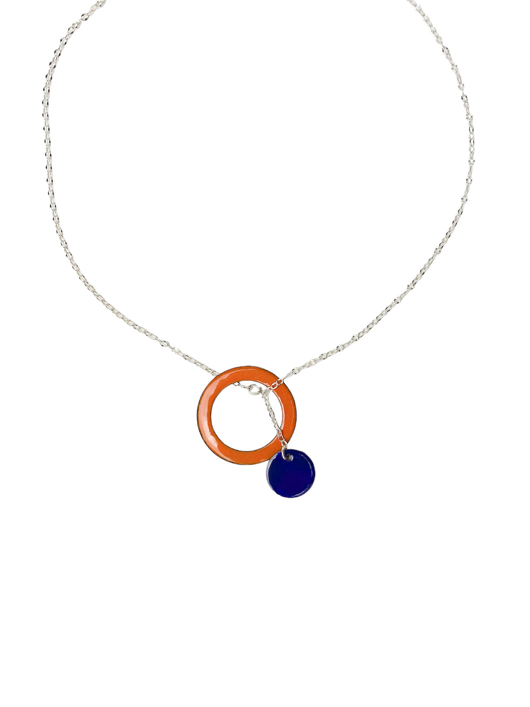 Interplay Necklace in Orange & Blue