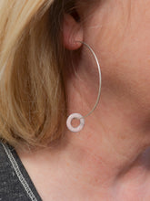 Load image into Gallery viewer, Large Hoop earrings with small reversible charm
